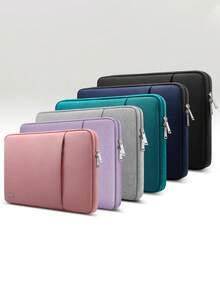 TECOOL 1pc Protective Laptop Sleeve Case Compatible With MacBook 13.5 14 15.6 16 Inch Pro Air HP Notebook And Other Brands Of Laptops Waterproof Polyester Cover With Pocket Laptop Bag