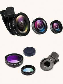 2-In-1 Mobile Phone Macro Lens, 12.5X Macro Lens + 0.45X Wide Angle Lens, Compact Phone Lens, Enhance Shooting Effect, Universal Phone Clip, Convenient To Carry, Suitable For Daily Photography And Travel