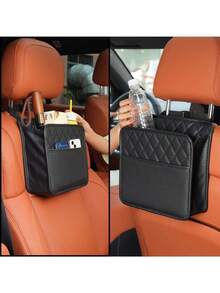 2025 Multifunktionale Auto Sitz Aufbewahrungstasche aus Leder, Abfalltasche, tragbarer Mülleimer für die meisten Automodelle