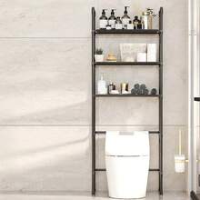 Bathroom Storage Rack Space-Saving Stand Holder MultiFunctional Floor Type Toilet Storage Racks Multilayer Washing Shelf - màu đen - Xem 3