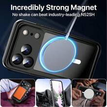 Waterproof Phone Case IP68 Underwater Full Body Military Dropproof Shockproof Heavy Duty Rugged Protective Cover With Built-In Screen Protector Compatible With IPhone 17 Pro Max/IPhone 17 Pro/IPhone 17 Air/IPhone 17 - 黑色 - 查看 10