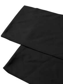 女士绿色字母印花拉链口袋工装裤，弹力腰直筒设计，轻薄面料，适合春秋季穿着，日常、户外及休闲场合皆宜，黑色打底裤 - 黑色 - 查看 6