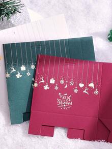 5-Piece Christmas Gift Box With Bow, Santa Claus Sleigh And Reindeer Pattern, Holiday Candy Gift Bags, Suitable For Holiday Parties, Weddings, Birthdays, Anniversaries, Exquisite Gift Packaging, C Ookies, Jewelry, Chocolates, DIY Craft Packaging, Christmas Eve Decorations - Multicolor - View 7