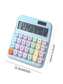 Solar-Powered Portable Desktop Calculator With Large LCD Display, Easy-To-Use Buttons, And No Batteries Required. Compact And Suitable For Home, Office, School, And Travel - Ideal For Students, Professionals, And Small Businesses - Soft Colors (Purple/Blue/Pink), Modern Calculator, High-Precision Calculator