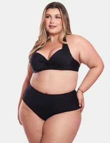 Bra Padded Bikini Beach Support Plus Size Loose Comfortable Lingerie Intimate Fashion Structured Padded - màu đen - Xem 4