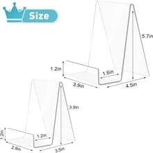 New 10 Pack Acrylic Book Stand Thickened Clear Book Display Easel Holder For Displaying Tablets Newspaper MagazinNotebooks Textbooks CDs (Clear-Large+Small) - Clear 2mm/Thick 6 Large+4 Small - View 4