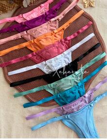 Kit 5 Calcinhas PLUS SIZE Fio Dental Asa Delta Com Regulagem na Lateral String Lingerie Tanga Ajustavel