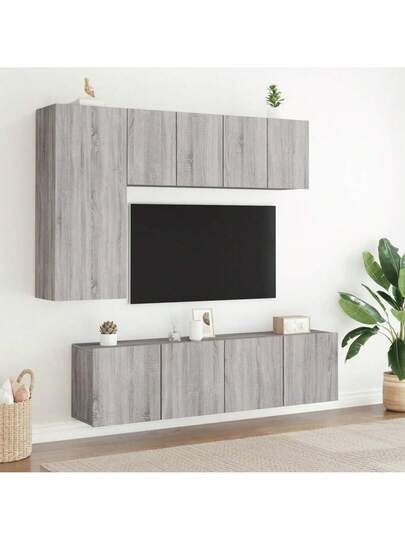 VidaXL TV Cabinets Pcs Wand Mounted 60x30x41 Cm Grijs Sonoma Oak view 3