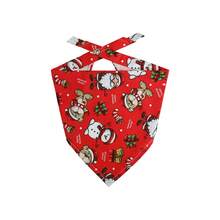 Pet Christmas Drool Bib, Festive Triangular Scarf, Christmas Cartoon Cat & Dog Neck Warmer