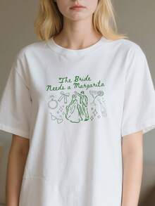 The Bride Needs A Margarita Cute Cocktail Bachelorette Party T-Shirt - White - View 4