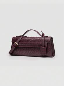 1 件鸵鸟图案 PU 手提包，女士多功能单肩包和斜挎包，适合日常时尚搭配和外出，情人节的理想选择，舒适时尚，时尚手提包，个性化礼物选择，2025 年配饰，时尚风格适合所有场合，价格实惠的奢华感，叛逆派对包，非常适合派对、婚礼、舞会、晚宴/宴会，优雅的女士包 - 酒紅色 - 查看 2
