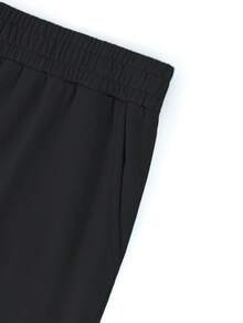 女款兩件式運動服，義大利米蘭城市標語圖案印花，100%棉質運動衫，有口袋套裝，秋冬裝寬鬆圓領運動衫和束腳休閒長褲，舒適 柔軟透氣長袖上衣，街頭服飾 學院風女裝，日常外出，居家休閒女裝 黑色套裝 - 黑色 - 查看 6