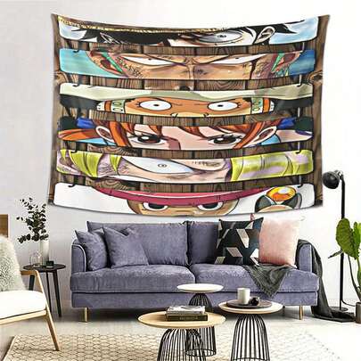 1pc One Piece Themed Tapestry - Perfect Gift For Fans, Soft Texture Decoration, Suitable For Living Room, Bedroom, Office And Party Decoration