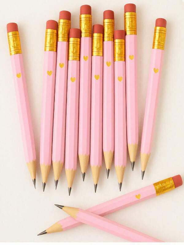 5/10/20/30pcs Pink Mini Pencils With Erasers, 4 Inch/10cm HB Hexagonal Golf Pencils, Suitable For School, Office, Gifts, Wedding, Back To School