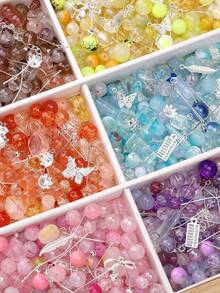 50克/包混合玻璃珠金属饰品隔珠适用于珠宝制作DIY手链项链脚链特殊手工工艺用品 - 混款珠金色配件 - 查看 11