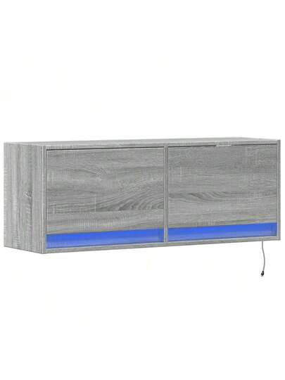 VidaXL TV Wand Unit LED Lighting 100x31x35 Cm Grijs Sonoma view 3