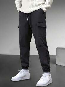 1pc Men's Casual Loose Fit Jogger Pants, Suitable For Daily Commute, Workout, Running, Outdoor, Hiking, Fitness, Jogging, Relaxed Fit, Versatile, Fashionable, Street Style, Ankle Length, Spring/Autumn, Fall