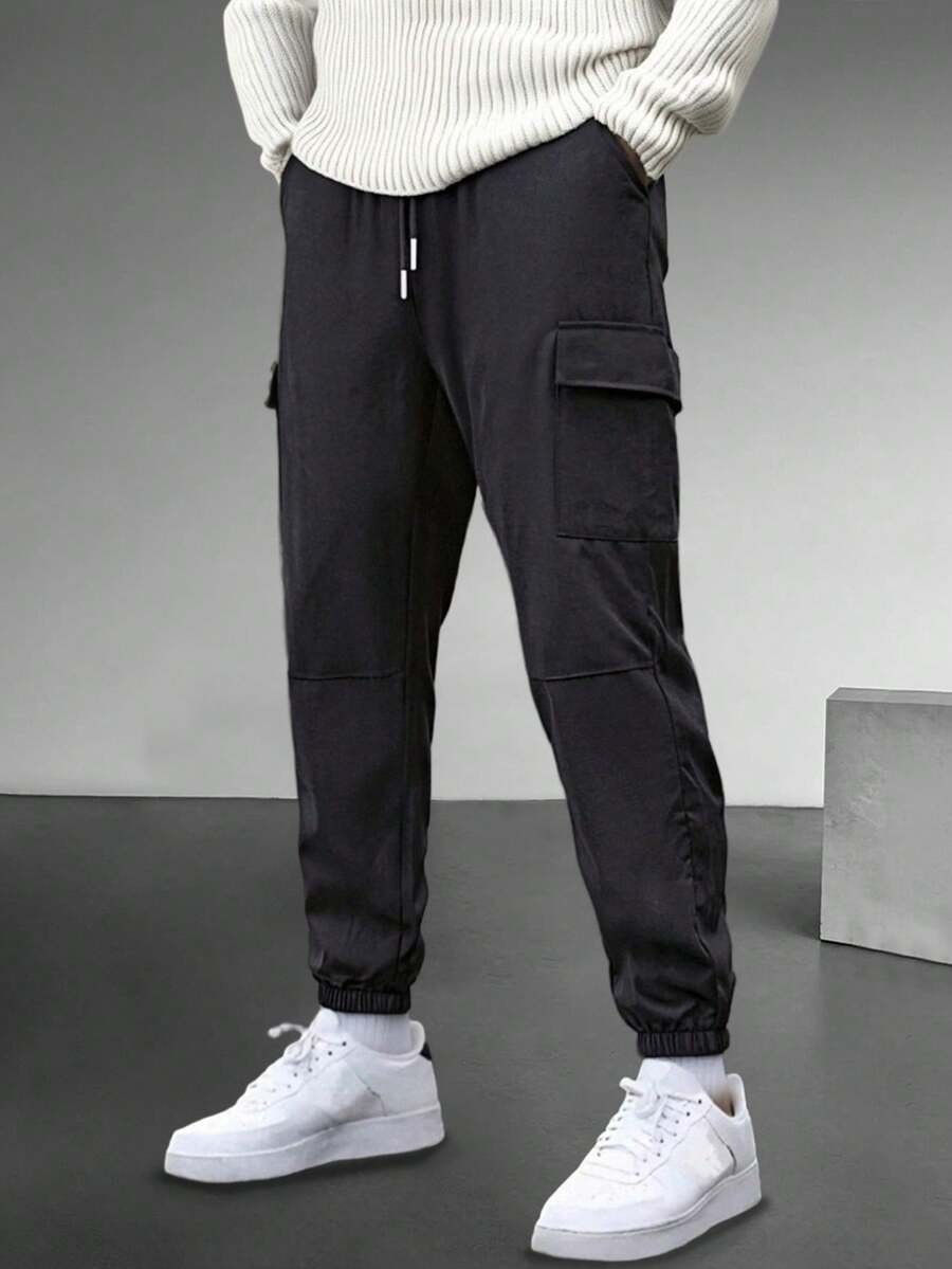 1pc Men's Casual Loose Fit Jogger Pants, Suitable For Daily Commute, Workout, Running, Outdoor, Hiking, Fitness, Jogging, Relaxed Fit, Versatile, Fashionable, Street Style, Ankle Length, Spring/Autumn, Fall