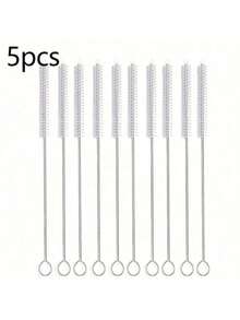 5/10Pcs Premium Stainless Steel Cleaning Brushes - Reusable, Rust-Resistant, And Gentle On Surfaces - Perfect For Cleaning Glass, Silicone, Metal Straws, And More, Ideal Easter Gift