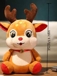 1 Stück Weihnachts-Rentier mit roter Nase Plüschpuppe, das erste Geschenk für Jungen und Mädchen zum Neujahr