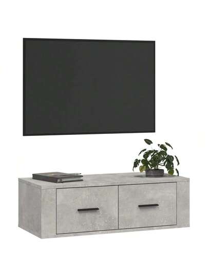 VidaXL TV Wand Unit 80x36x25 Cm, Finished Wood, Concrete Grijs view 4
