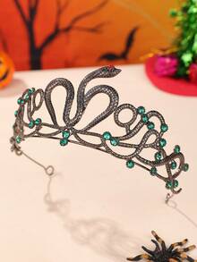 1pc Women's Fashion New Alloy Rhinestone Animal Element Halloween Party Headpiece Crown, Coronas, Tiara, Costume Crown, Hair Garland, Head Wreath, Hair Vine, Hair Circlet, Tiara Crown, Wedding