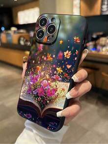 1个花卉书籍印花加厚防震手机壳，兼容 17 Pro/17 Air/17/17 Pro Max/16/11/16 Pro/16 Plus/16 Pro Max/16 e/15 Pro Max/13/14/12/XS/XR/7G/8P，兼容Galaxy 11/12 Pro/12/12 X/13 Pro/14 Pro/15 Pro，兼容Redmi 10/9/Note9/12c/Note11 Pro/Note8 Pro - 彩色 - 查看 4