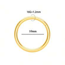 1pc 316l Stainless Steel Nose Ring Seamless Hoop With Gold-plated Septum Ring For Men And Women Also As Earrings - Gold - View 12