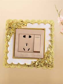 1 Stück silberplattierter Strass-Lichtschalter-Aufkleber - staubdichter Kunststoff-Dekorationsaufkleber für Lichtschalter zu Hause/im Büro (Schlafzimmer, Küche, Wohnzimmer) sowie als Weihnachts- und Muttertagsdekoration, Raumdekoration, Heimdekoration, Wanddekoration