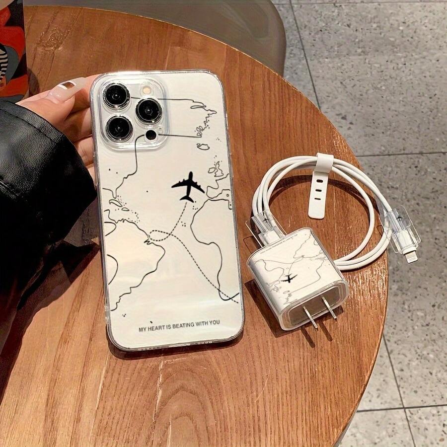 5 件透明手机壳 + 透明充电端口盖,带航空印花图案防震保护壳,适用于 16、11、11、12、13、14、15、15 Pro、15 Plus、15 Pro Max、7 Plus、8 Plus、X、Xs Max、Xr、11 Pro、12 Pro、13 Pro、13 Pro Max、14 Pro、14 Pro Max、Redmi、Infinix、Nothing - 彩色 - 查看 1