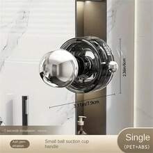1 pezzo Maniglia per porta con ventosa trasparente - Senza foratura, impermeabile, per mobile da bagno, rimovibile in resina ABS - Stile minimalista, adatto per frigorifero, finestra, armadietto, porta doccia - Accessorio hardware durevole, accessorio da bagno