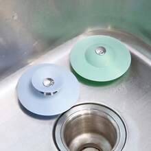 1pcs Kitchen Sewer Deodorizing Floor Drain Bathroom Toilet Anti-Clogging Silicone Flying Saucer Floor Drain Push-Type Deodorizing Floor Drain