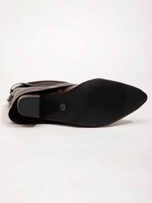 Women's Fashion Wide Width Faux Leather Tall Boots, Folding Shaft, Chunky Heel, Brown Leather Knee-High Boots, Sexy Outdoor High Heel Long Boots, Wide Width Brown High Heel Boots