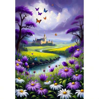 1pc DIY Diamond Painting Kit - Landscape, Suitable For Home Bedroom Wall Decor