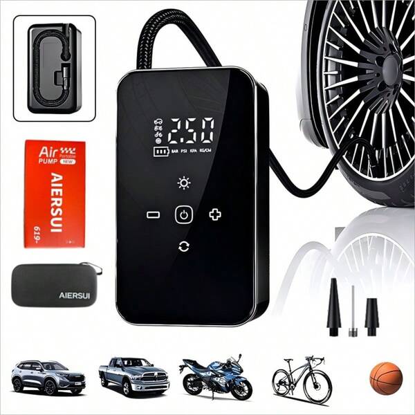 Compresor de aire y infladores Bomba de neumáticos 140 PSI Compresor de aire para automóvil, inflador de neumáticos digital portátil Bomba de aire automática para automóvil, motocicleta, bomba de neumáticos con luz LED Compresor de aire e infladores, bomba de neumáticos