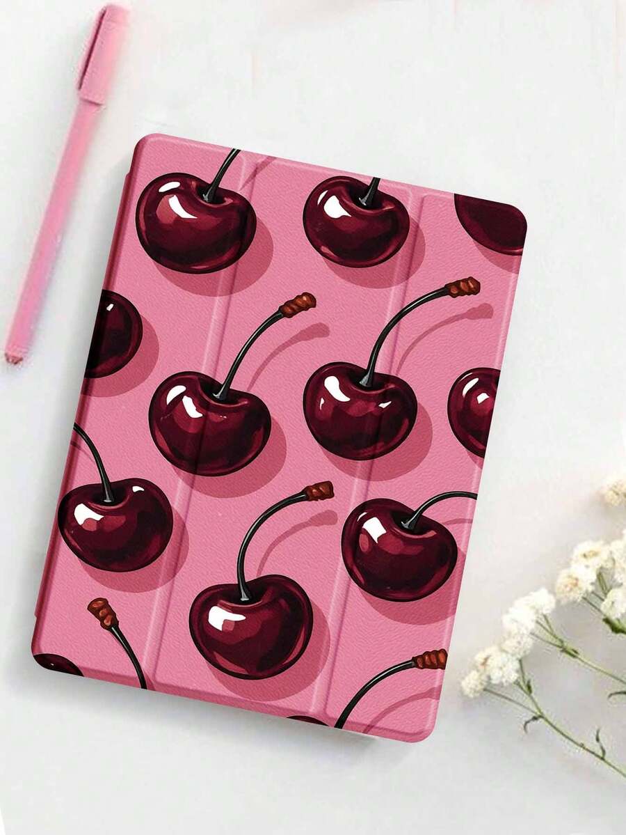 Funda protectora con patrón de cereza vintage, compatible con iPad 10.2 pulgadas 2021/2020 iPad 9th/8th Generation, compatible con Samsung Galaxy Tab A8 10.5 pulgadas 2022, funda protectora para tableta con soporte para lápiz, admite función de suspensión/activación automática