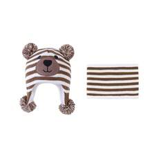 Baby Hat Scarf Set Winter Toddler Beanie Warm Infant Scarves Ears Earflap Hats For Baby Boys Girls