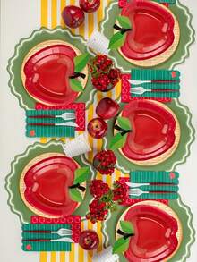 20/50 Stücke mittelgroße und große Apfel-förmige Pappteller, Weihnachtsparty Teller, Einschulung Pappteller, rote Apfel Party Teller Einwegteller und Geschirr für Einschulungsfeier, Abschlussfeier, Weihnachtsparty Dekorationen 7inch+9inch