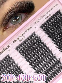 300 Stücke Büschel Wimpernset, 30D 40D 50D DIY Künstliche Wimpern, inklusive Wimpernkleber und Verlängerungswerkzeuge, geeignet für Anfänger, perfekt für Weihnachten und Musikfestivals
