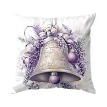 1 Stück/4 Stücke lila Weihnachtsthema Muster Kissenbezug, einseitig bedruckter Kissenbezug, geeignet für Wohnzimmer, Schlafzimmer, Heimdekoration, ganzjährig