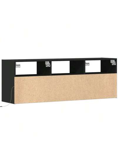 VidaXL TV Wand Unit LED Lighting 130x31x45 Cm Zwart view 8