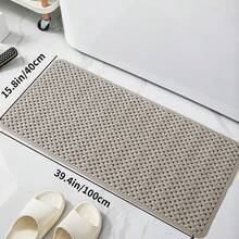 1pc Bath Tub And Shower Mat, Non-Slip Shower Stall Mat With Drain Holes And Suction Cups, Soft Machine Washable Rug, Home Bathroom Shower Carpet, Bathroom Accessories, Bathroom Decor, Kitchen Area Rug, Laundry Room - Khaki - View 13