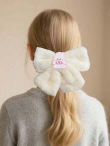 Pasadores de pelo tipo barrette para niñas con moño de peluche de gran tamaño, accesorios de pelo retro de felpa, accesorios de moda y lindos para el cabello, adornos para la cabeza