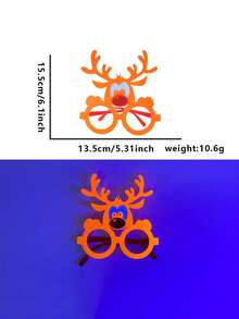 2026 Christmas Fluorescent Glasses, Cartoon Christmas Decor Photo Props, Neon Santa Hat & Reindeer Glasses Frame