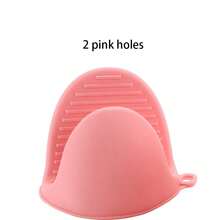 chef's Huf-Ful 2-Hole Silicone Clip, Universal Size Heat-Resistant Silicone Material Kitchen Gloves, Simple Solid Color, Anti Slip Pattern For Opening And Closing, High Temperature Resistance, Baking And Cooking Protective Gloves, Suitable For Daily Cooking/Oven Operation