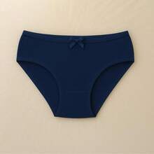 Kit Of 10 Girls' Panties, Cotton Thong, Youth Panties, Cotton Comfort, Plain, Various Colors - 彩色 - 查看 2