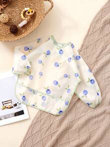 1 Stück Langarm-Schürze, leicht zu reinigende Essens-Lätzchen, Polyester-Überzieher-Schürze zum Füttern, Malen und sauberen Mahlzeiten, Kinderzubehör für 6-36 Monate