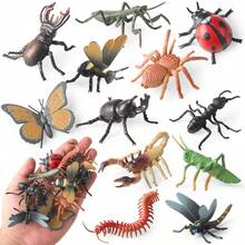 12PCS Simulation Mini Insect Animal Model Toy Set, Butterflies, Dragonflies, Ants, Locusts, Bees, Cicadas, Flies, Cockroaches, Children's Cognitive Education Toys, Halloween, Christmas, Easter Gift Ornaments ﻿