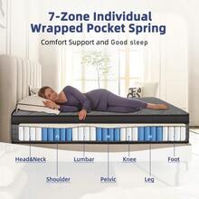 ENSHUI 12/14 Inch Hybrid Mattress Twin Full Queen King – Bed In A Box With Gel Memory Foam And Pocket Springs For Pressure Relief, Cool Breathable Sleep And Edge Support – Medium Firm, Durable, Fiberglass-Free And Odorless Mattress, Ideal For All Sleep Positions And Gift-Ready Comfort - 12 inch - Xem 7