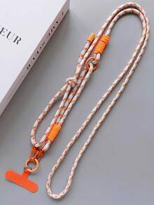 1 pieza Cordón de moda ajustable en longitud, correa de muñeca, correa de bandolera, correa de collar, soporte para estuche de teléfono, clip resistente, diseño desmontable, anti-pérdida, incluye almohadilla, adecuado para teléfono, ventilador